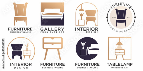 Minimalist furniture logo collection inspiration