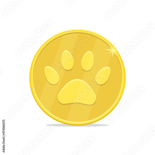 Animal paw print game coin