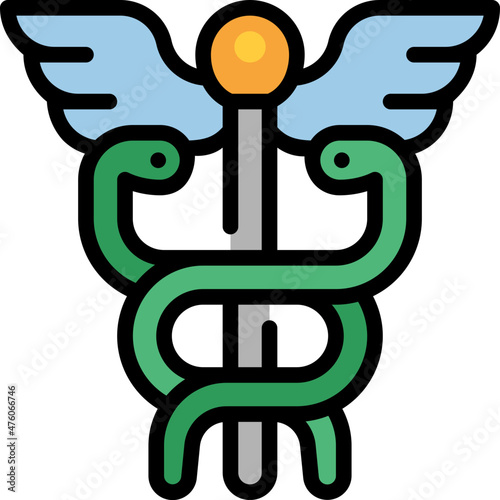 caduceus filled outline icon