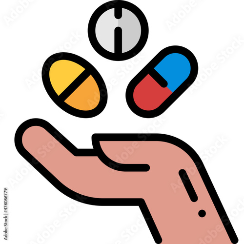 drug filled outline icon