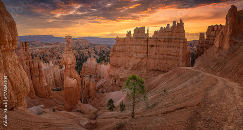 Bryce Canyon National Park with sunset