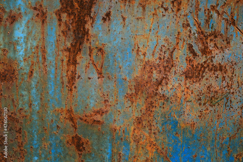 Blue corroded metal sheet