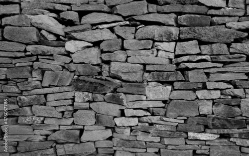 Black stone wall texture