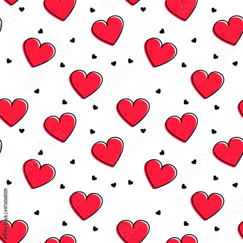 Cute illustration of a valentine heart. seamless pattern. can be used for pattern fill, wrapping paper, greeting card, background, fabric, textile, dress pattern, surface texture, wallpaper