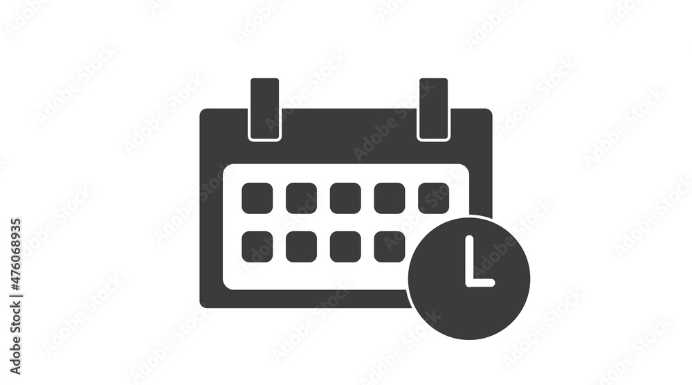 Calendar icon. Vector Isolated Black and White Illustration of a Calendar