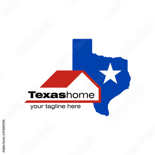 Texas state realty logo design template
