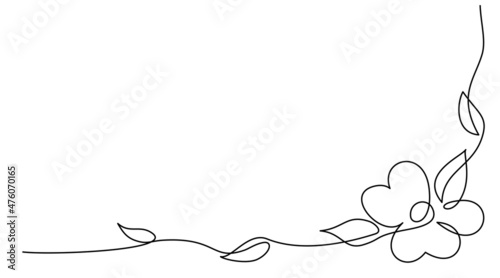 Wallpaper Mural Card decoration with beautiful flower. Continuous one line art drawing Torontodigital.ca