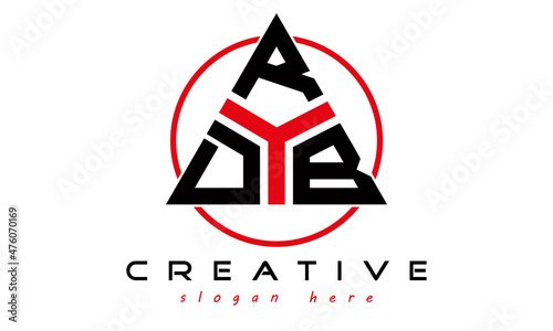 triangle badge with circle ERB letter logo design vector, business logo, icon shape logo, stylish logo template