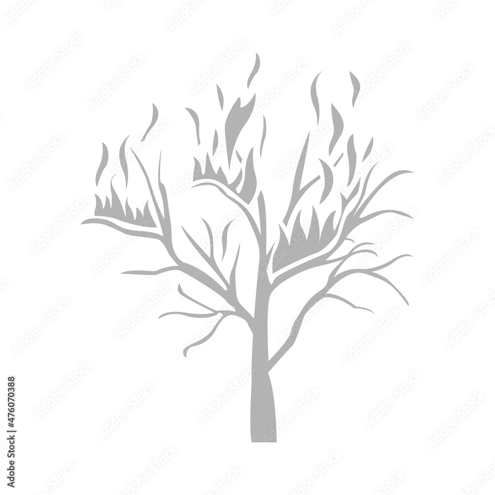 Naklejka premium forest fires icon, coniferous forest, vector illustration