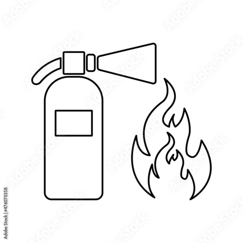 sticker about fire safety, vector illustration