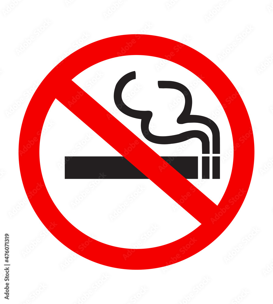 Sign don't Smoke Symbol in white background. No smoking sign icon vector. Sign don't Smoke Symbol in white background. No smoking sign icon vector.