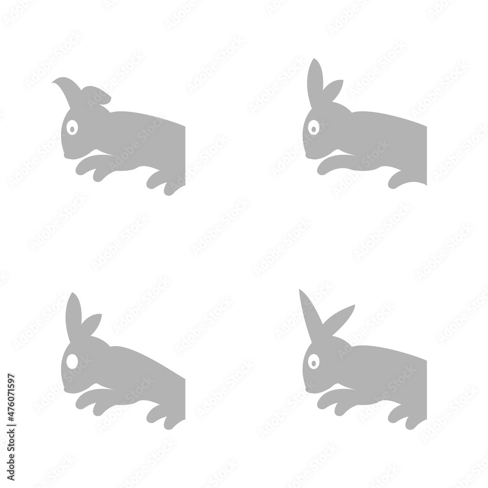 rabbit icon on a white background, vector illustration