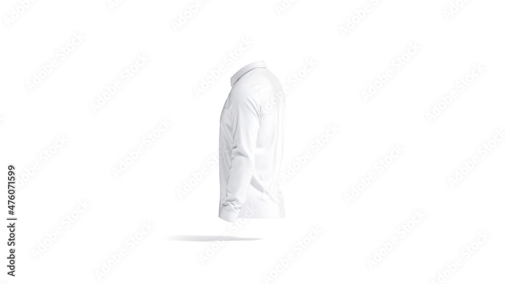 Blank white classic dress shirt mockup, looped rotation