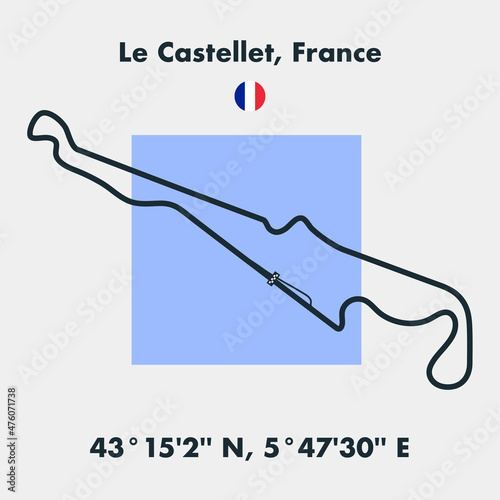 Race tracks, circuit for motorsport and auto sport. La Castellet, France.