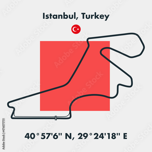Race tracks, circuit for motorsport and auto sport. Istambul, Turkey.