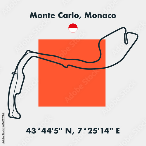 Race tracks, circuit for motorsport and auto sport. Monaco.