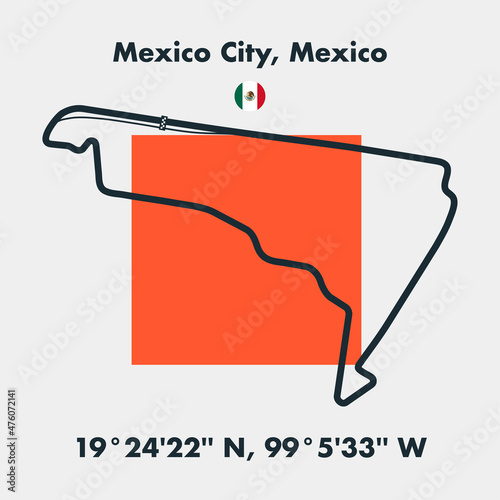 Race tracks, circuit for motorsport and auto sport. Mexico City, Mexico.