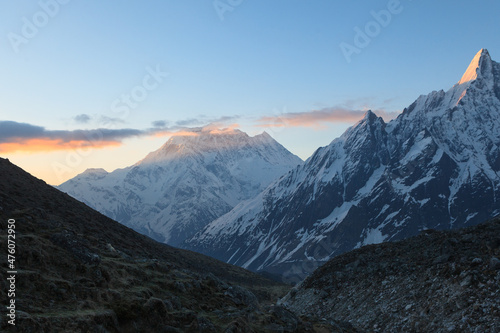 Sunrise comes to Himalayas