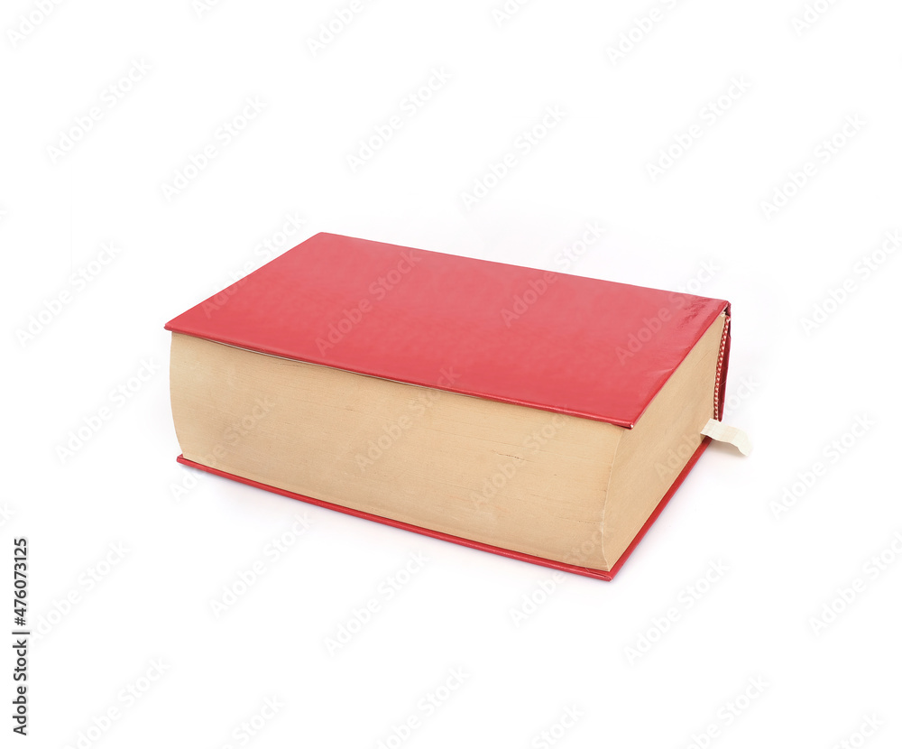 Book in red cover isolated on a white background
