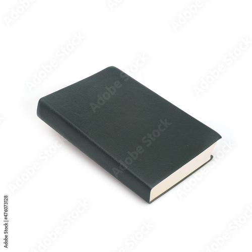 Black book with white sheets isolated on a white background