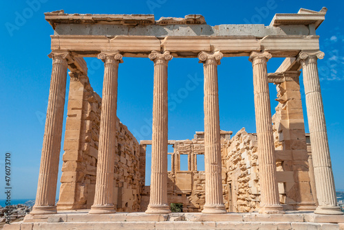 Columns of the Temple of Athena Polyas in Acropolis photo