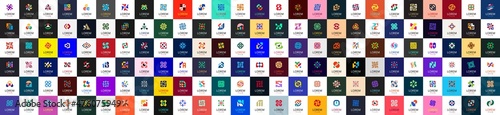 Abstract logos collection. Geometric abstract logos. Icon design