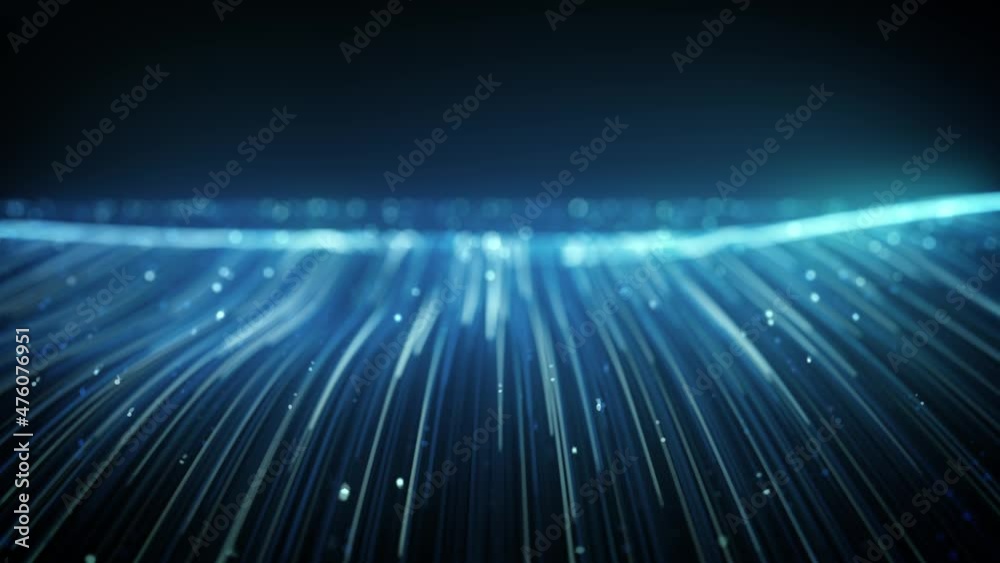 Abstract Flowing Digital Data Lines Network And Communication Loop/ 4k animation of an abstract wallpaper technology background with flowing powerful speed stroke patterns and depth of field seamless 