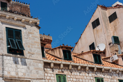 View of the ancient buildings in the famous landmark, Dubrovnik old town, Croatia, Adriatic coast © Inna