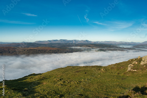 Cloud inversion over Lake Windermere from Gummers How.