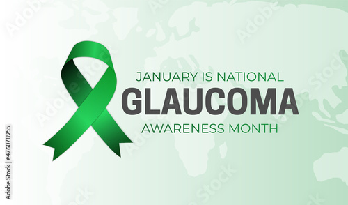 Light Glaucoma Awareness Month Background Illustration with Green Ribbon