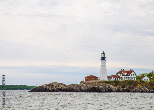 Lighthouse on the coast near Portland, Maine