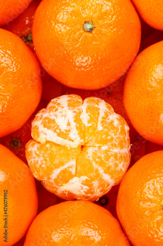 Mandarin tangerine clementine fruits mandarins tangerines clementines fruit background from above portrait format photo