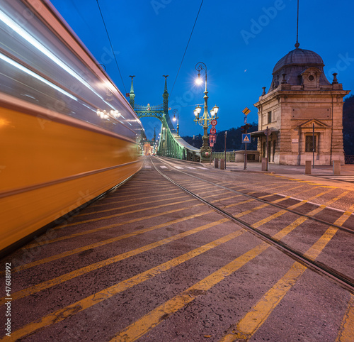 Liberty Bridge with moving ...