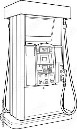Fuel or gasoline pump technical illustration.