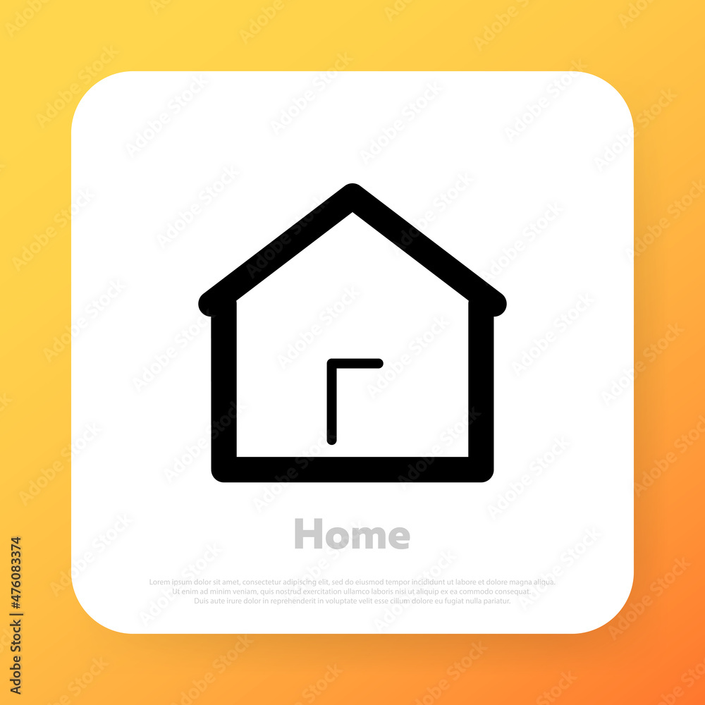 Home line icon. Web homepage. Stay home concept. Vector line icon for Business and Advertising Home line icon. Web homepage. Stay home concept. Vector line icon for Business and Advertising