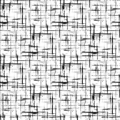 Abstract geometric grunge stripe plaid seamless pattern.