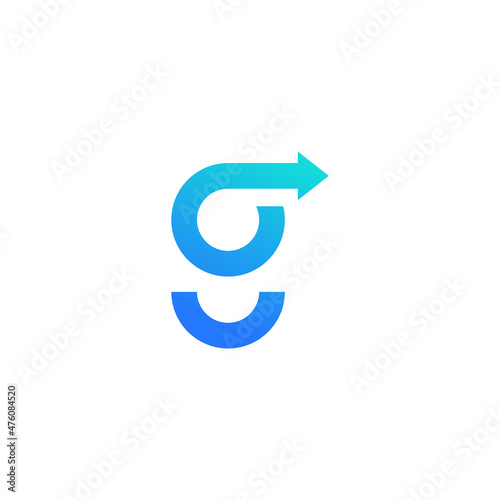 typography of GO with arrow sign on letter G ready to use. letter g with arrow logo design