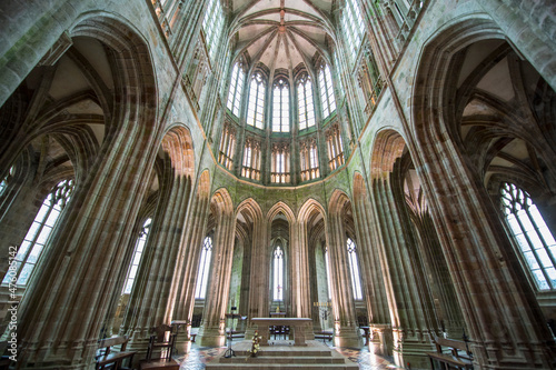 inside the cathedral of Mont Saint Michel