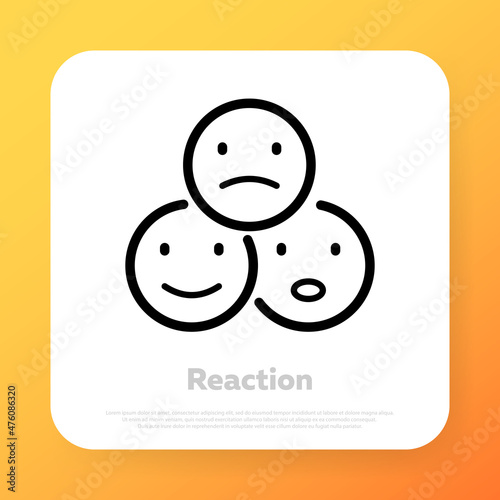 Reaction icon. Emoticon. Social media. Vector line icon for Business and Advertising