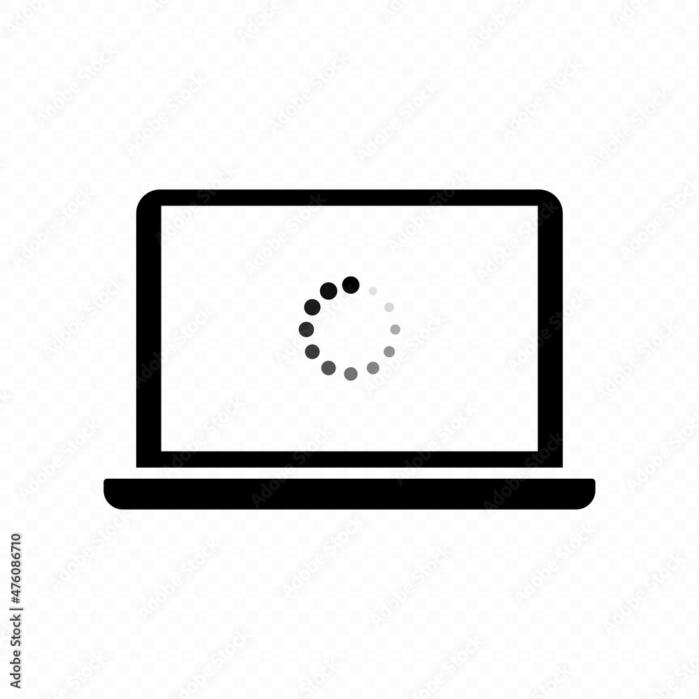 Software update on laptop icon. Laptop with loading sign on the screen. System upgrade for your web site design, logo, app, UI. Vector line icon for Business and Advertising Software update on laptop icon. Laptop with loading sign on the screen. System upgrade for your web site design, logo, app, UI. Vector line icon for Business and Advertising