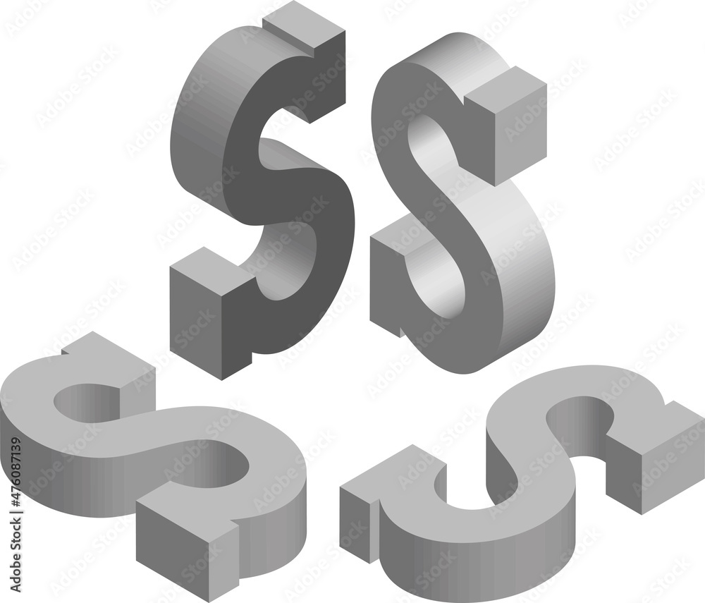 Isometric letter S. Template for creating logos, emblems, monograms Isometric letter S. Template for creating logos, emblems, monograms