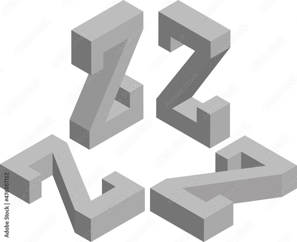 Isometric letter Z. Template for creating logos, emblems, monograms Isometric letter Z. Template for creating logos, emblems, monograms
