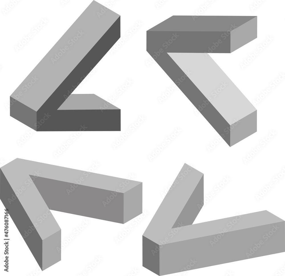 Isometric symbol. Template for creating logos, emblems, monograms. Black and white