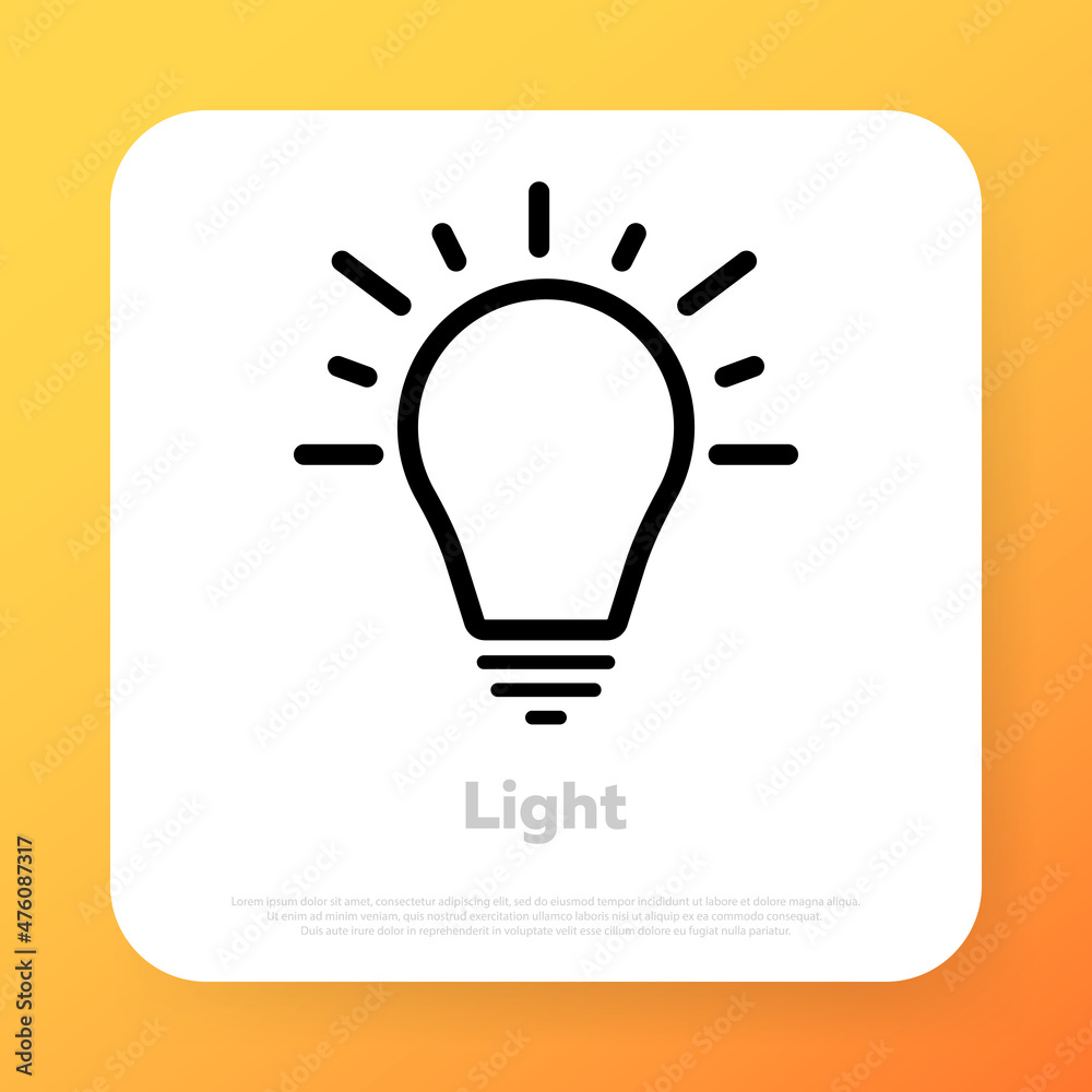 Lamp icon. Lightbulb. Innovation cocnept. Crative thinking. Vector line icon for Business and Advertising Lamp icon. Lightbulb. Innovation cocnept. Crative thinking. Vector line icon for Business and Advertising