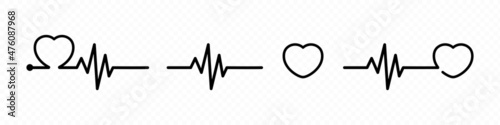Heartbeat icon. Cardiogram. Cardio diagnosis. Vector line icon for Business and Advertising