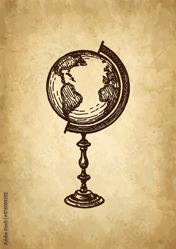 Globe ink sketch.