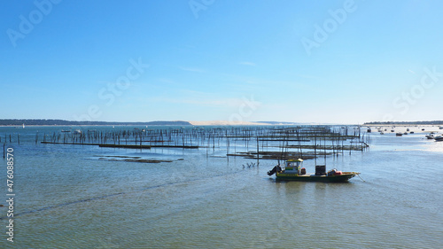 Oyster park at L  ge-Cap Ferret on the Arcachon basin  in Nouvelle-Aquitaine  in the south-west of France