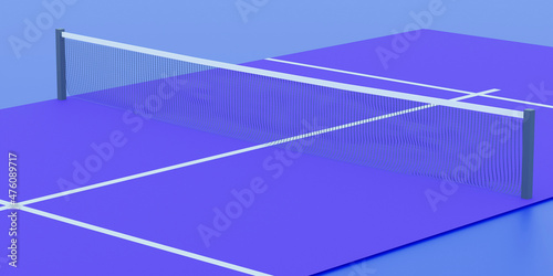 Padel court 3d rendering . Paddle Tennis court