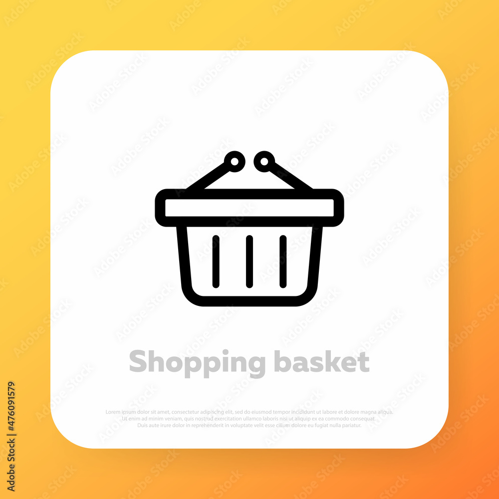 Shopping basket icon. Online shopping. Ecommerce. Vector line icon for Business and Advertising Shopping basket icon. Online shopping. Ecommerce. Vector line icon for Business and Advertising