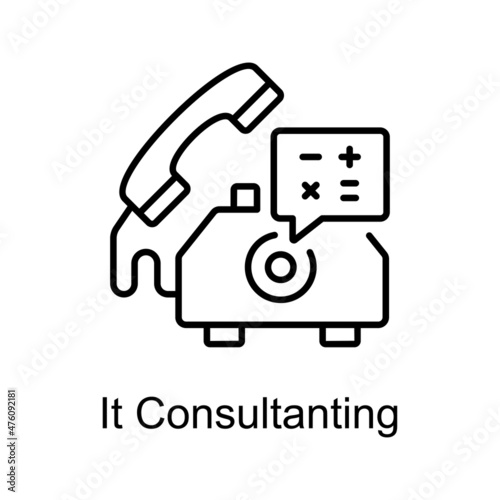 IT consulting vector outline icon for web isolated on white background EPS 10 file